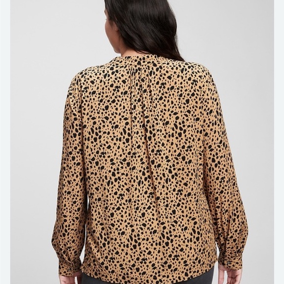 Gap‎ Cheetah Print V-Neck Rayon Long Sleeve Blouse XXL - Picture 2 of 9